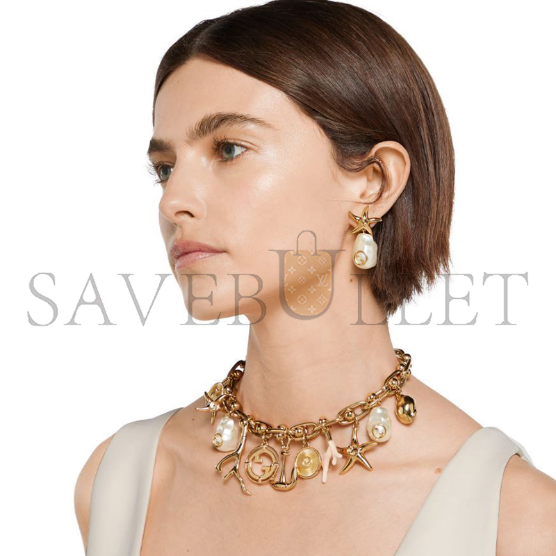 GUCCI WOMEN'S METALLIC INTERLOCKING G DROP EARRINGS 839046